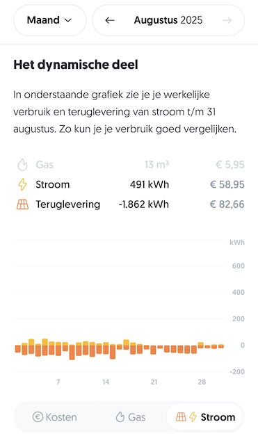 Stroomkosten levering-teruglevering