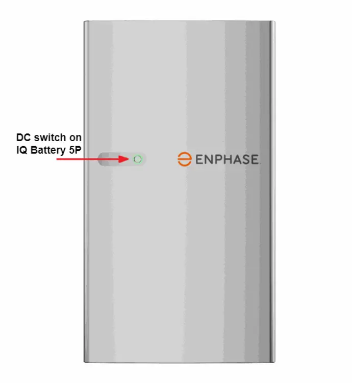 Enphase 5p thuisbatterij DC schakelaar
